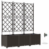 Vidaxl tuin bloempot 3 pcs bruin staal