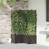 Vidaxl tuin bloempot 3 pcs bruin staal