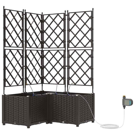 Vidaxl tuin bloempot 3 pcs bruin staal
