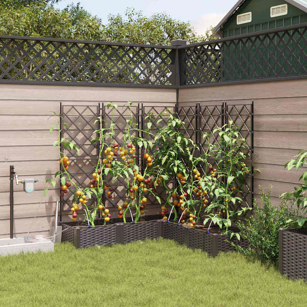 Vidaxl tuin bloempot 5 pcs bruin staal