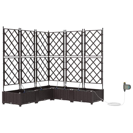 Vidaxl tuin bloempot 5 pcs bruin staal