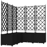 Vidaxl tuin bloempot 5 pcs zwart 120 x 120 x 143 cm staal