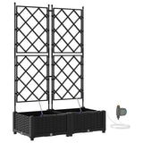 Vidaxl tuin bloempot 2 pcs zwart staal