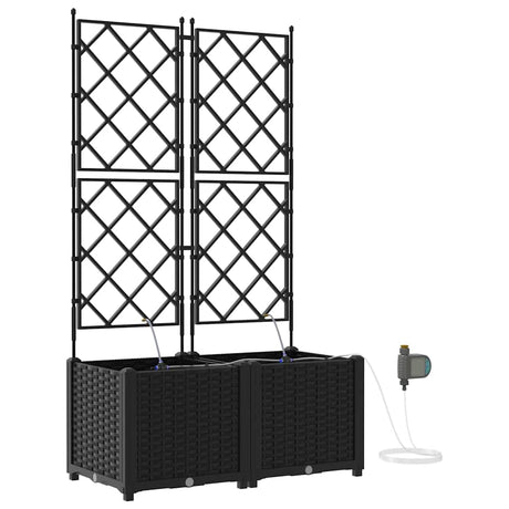 Vidaxl tuin bloempot 2 pcs zwart staal