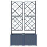 Vidaxl tuin bloempot 2 pcs grijs 80 x 40 x 143 cm staal