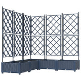 Vidaxl tuin bloempot 5 pcs grijs 120 x 120 x 125,5 cm staal