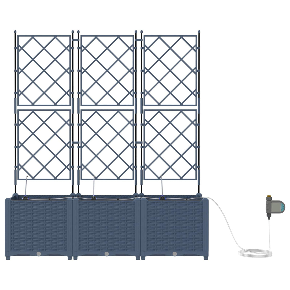 Vidaxl tuin bloempot 5 pcs grijs 120 x 120 x 125,5 cm staal