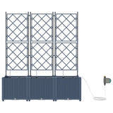 Vidaxl tuin bloempot 5 pcs grijs 120 x 120 x 143 cm staal