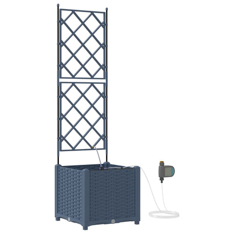 Vidaxl tuin bloempot grijs 40 x 40 x 142 cm staal