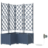 Vidaxl tuin bloempot 3 pcs grijs 120 x 120 x 142 cm staal