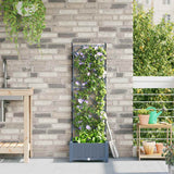 Vidaxl tuin bloempot licht grijs 40 x 40 x 125,5 cm staal