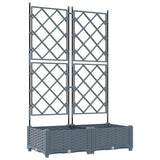 Vidaxl tuin bloempot 2 pcs licht grijs 80 x 40 x 125,5 cm staal