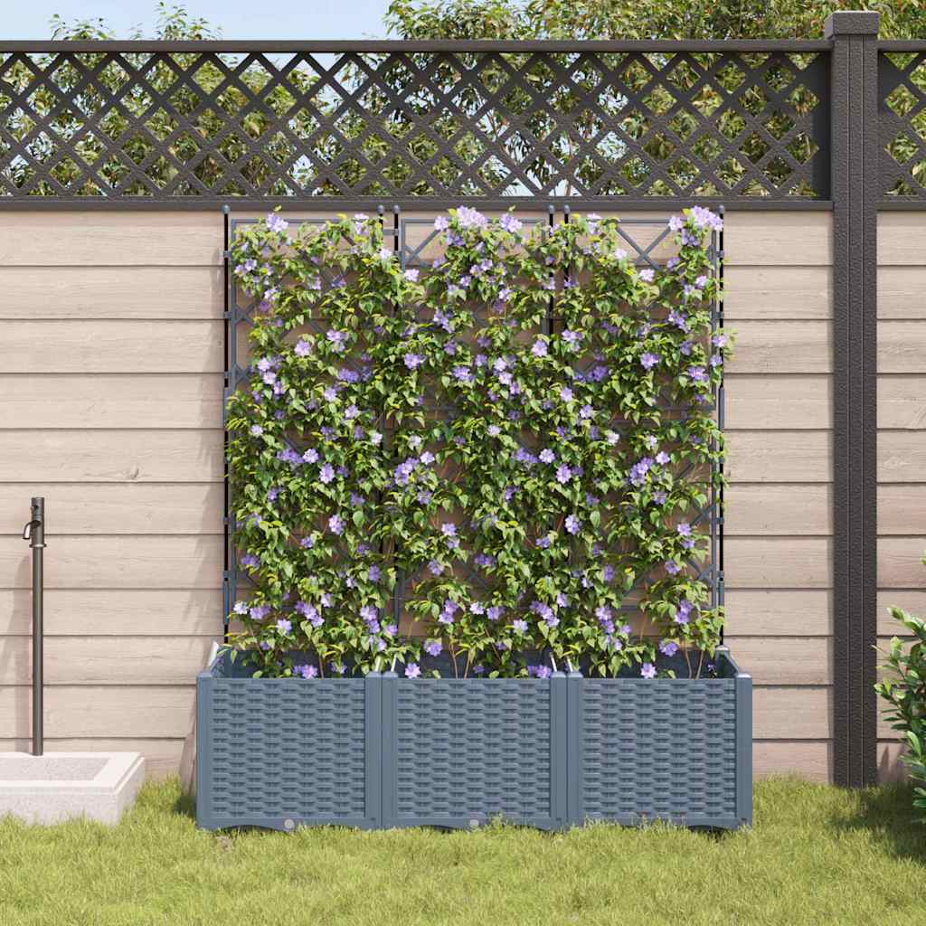 Vidaxl tuin bloempot 3 pcs licht grijs 120 x 40 x 143 cm staal