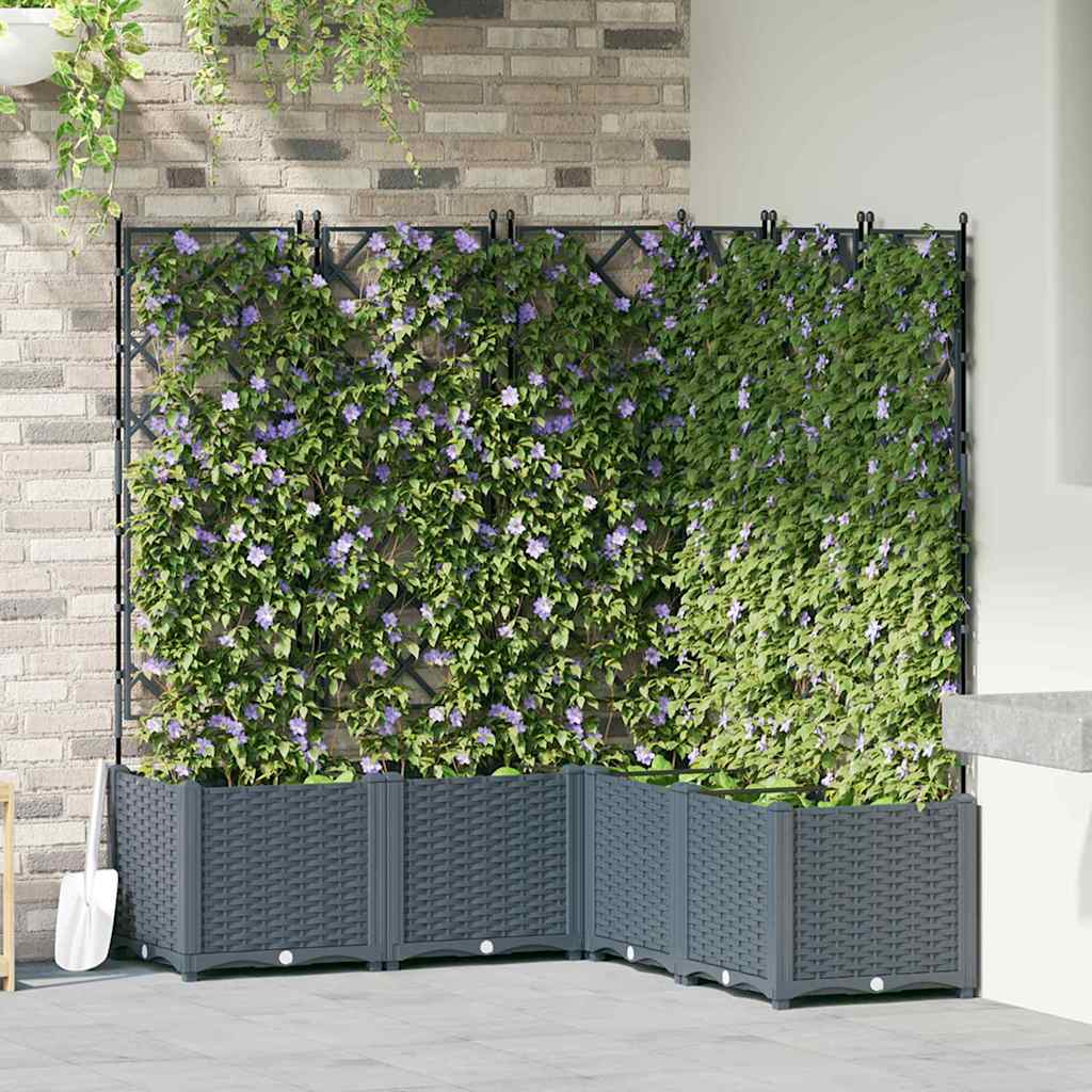 Vidaxl tuin bloempot 5 pcs licht grijs 120 x 120 x 143 cm staal