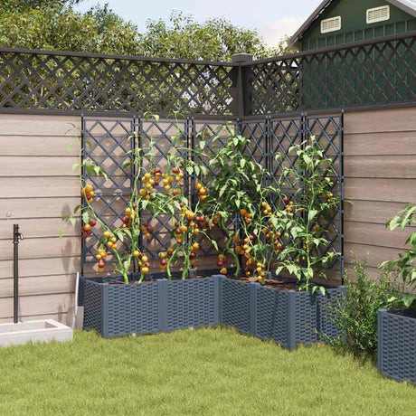 Vidaxl tuin bloempot 5 pcs licht grijs 120 x 120 x 143 cm staal