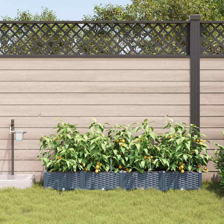 Vidaxl tuin bloempot 4 pcs licht grijs staal