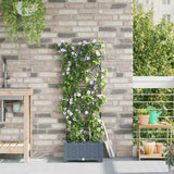 Vidaxl tuin bloempot licht grijs 40 x 40 x 126 cm staal