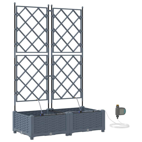 Vidaxl tuin bloempot 2 pcs licht grijs staal