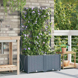 Vidaxl tuin bloempot 2 pcs licht grijs staal
