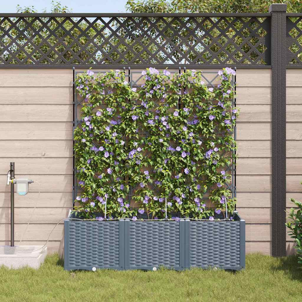 Vidaxl tuin bloempot 3 pcs licht grijs staal