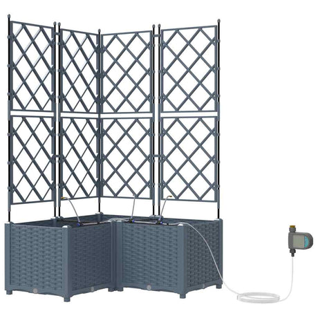 Vidaxl tuin bloempot 3 pcs licht grijs staal