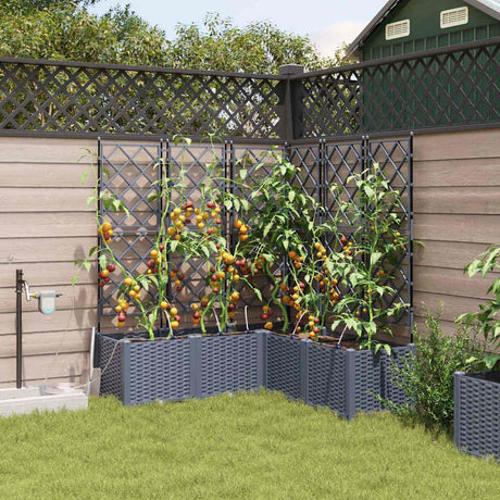Vidaxl tuin bloempot 5 pcs licht grijs staal