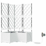 Vidaxl tuin bloempot 3 pcs wit staal