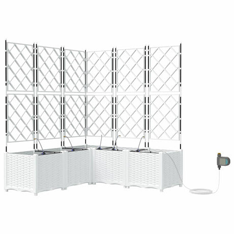 Vidaxl tuin bloempot 5 pcs wit staal