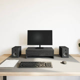 Vidaxl monitorstandaard met lades, zwart eiken, 50x27x15 cm, bewerkt hout