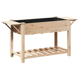 Vidaxl tuin bloempot beige 155 x 59 x 76,5 cm massief vurenhout