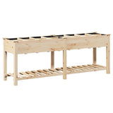 Vidaxl tuin bloempot beige 203,5 x 53 x 76,5 cm massief vurenhout