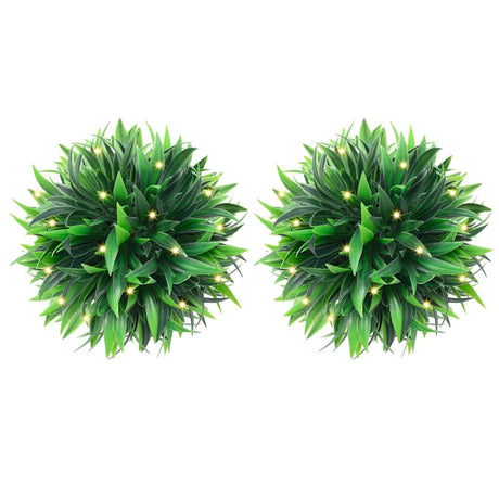 Vidaxl kunstbuxusballen met led-verlichting 2 st 20 cm groen