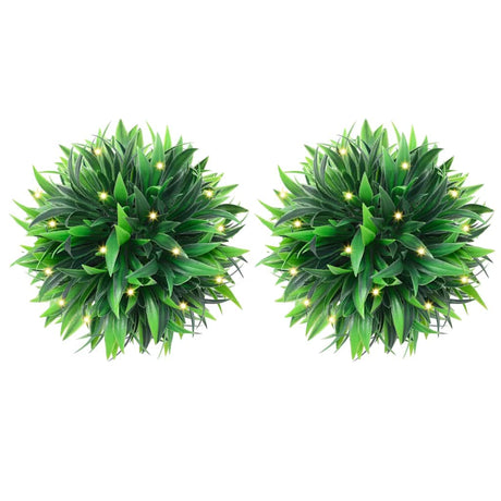 Vidaxl kunstbuxusballen met led-verlichting 2 st 30 cm groen