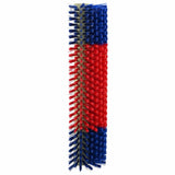 Vidaxl vee borstels rood en blauw 20 x 9 x 50 cm kunststof en staal