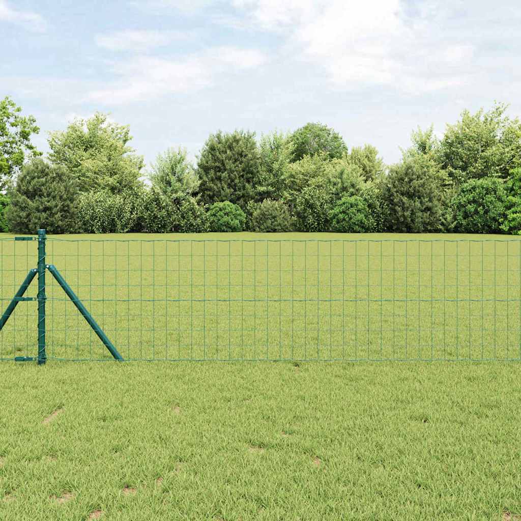 Vidaxl euro hek groen 0,4 x 50 m pvc-gecoat ijzer
