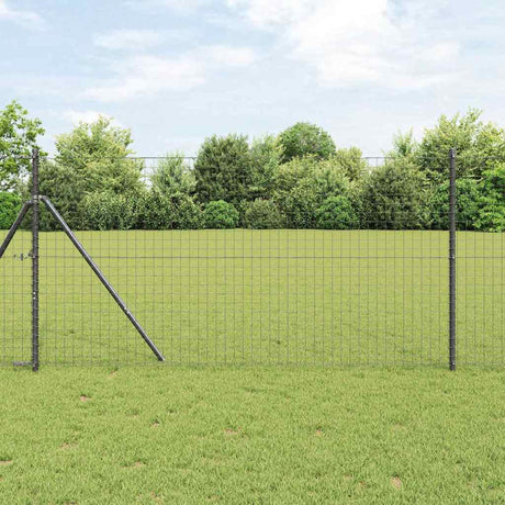 Vidaxl euro hek grijs 1,4 x 10 m pvc-gecoat ijzer