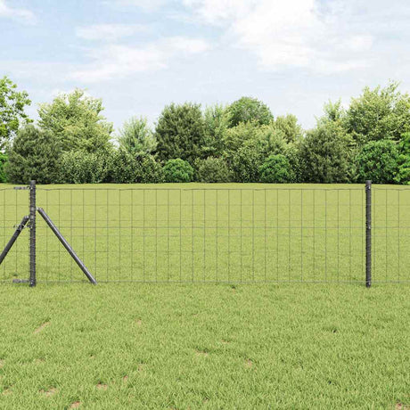 Vidaxl euro hek grijs 0,4 x 10 m pvc-gecoat ijzer