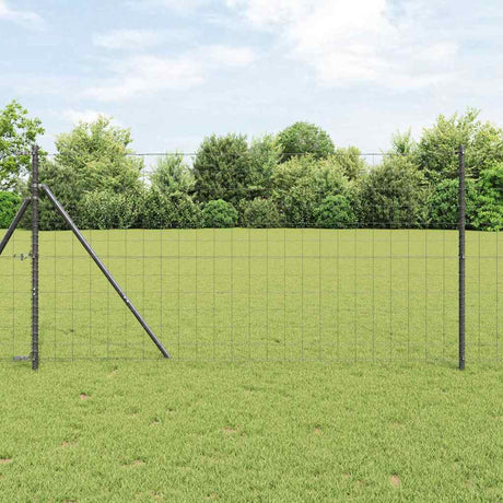 Vidaxl euro hek grijs 1,4 x 10 m pvc-gecoat ijzer