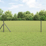 Vidaxl euro hek grijs 0,8 x 25 m pvc-gecoat ijzer