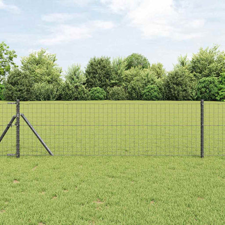 Vidaxl euro hek grijs 0,6 x 50 m pvc-gecoat ijzer