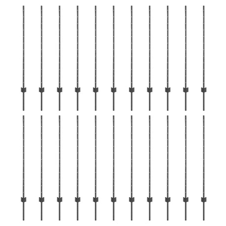 Vidaxl afrasteringspaal 22 pcs grijs 160 cm staal