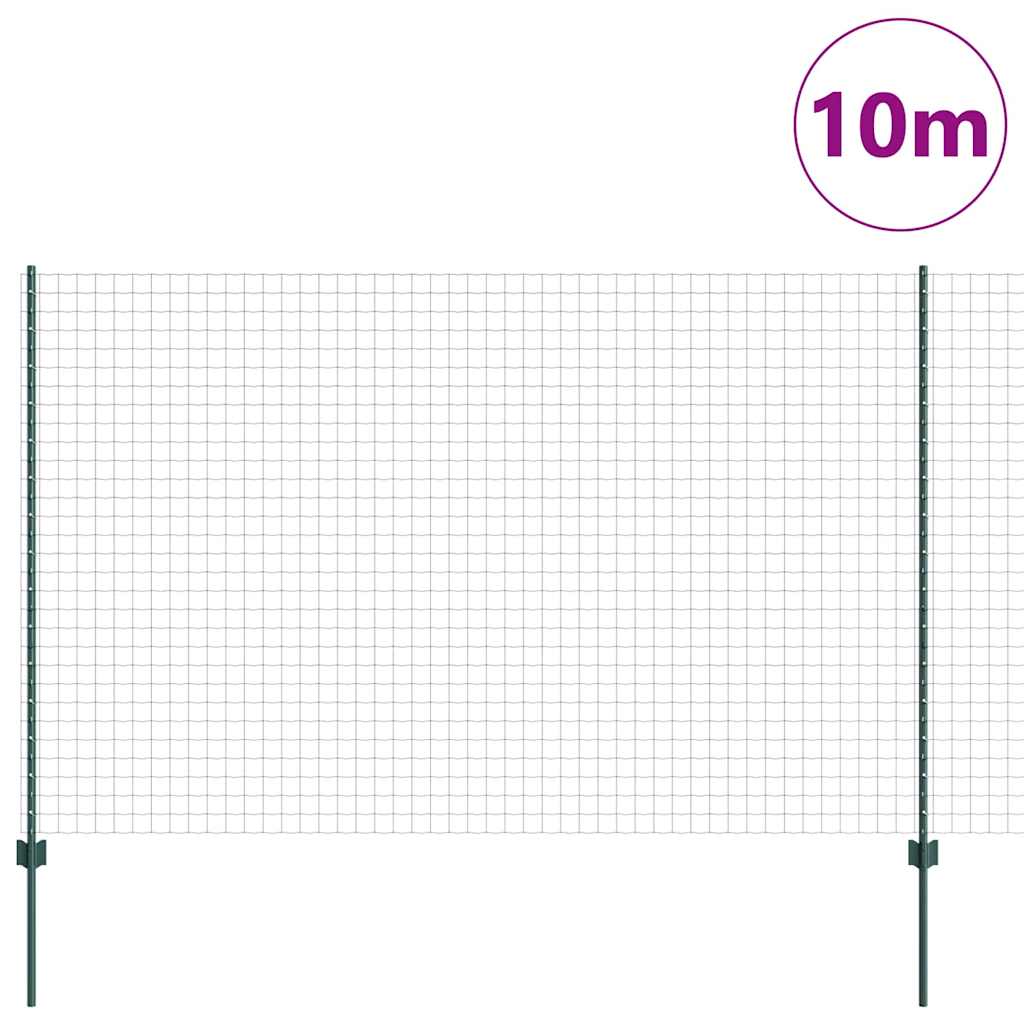 Vidaxl hek met paal groen 1,6 x 10 m staal en pvc
