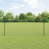 Vidaxl hek met paal groen 1 x 10 m staal en pvc
