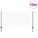 Vidaxl hek met paal groen 1 x 10 m staal en pvc