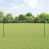 Vidaxl hek met paal groen 1,5 x 10 m staal en pvc