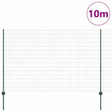 Vidaxl hek met paal groen 1,5 x 10 m staal en pvc
