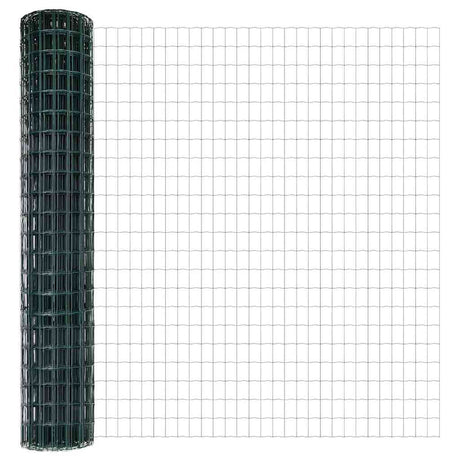 Vidaxl hek met paal groen 1,6 x 10 m staal en pvc