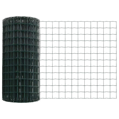 Vidaxl hek met paal groen 0,6 x 10 m staal en pvc