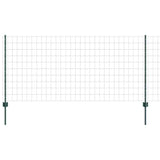 Vidaxl hek met paal groen 1 x 25 m staal en pvc