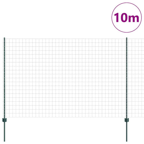 Vidaxl hek met paal groen 1,6 x 10 m staal en pvc